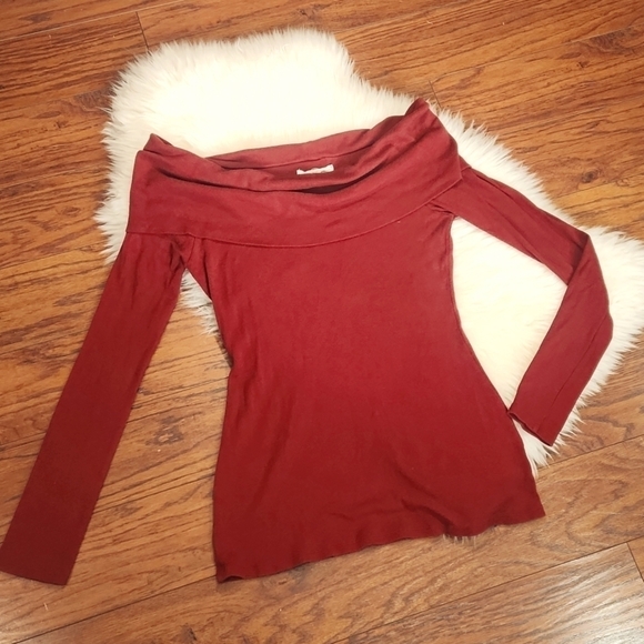 Hippie Rose Tops - Hippie Rose Off the shoulder Ribbed Fitted Shirt